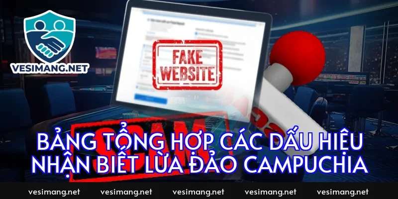 Bảng tổng hợp các dấu hiệu nhận biết lừa đảo Campuchia