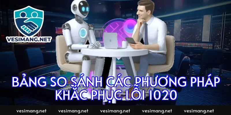 Bảng so sánh các phương pháp khắc phục lỗi 1020